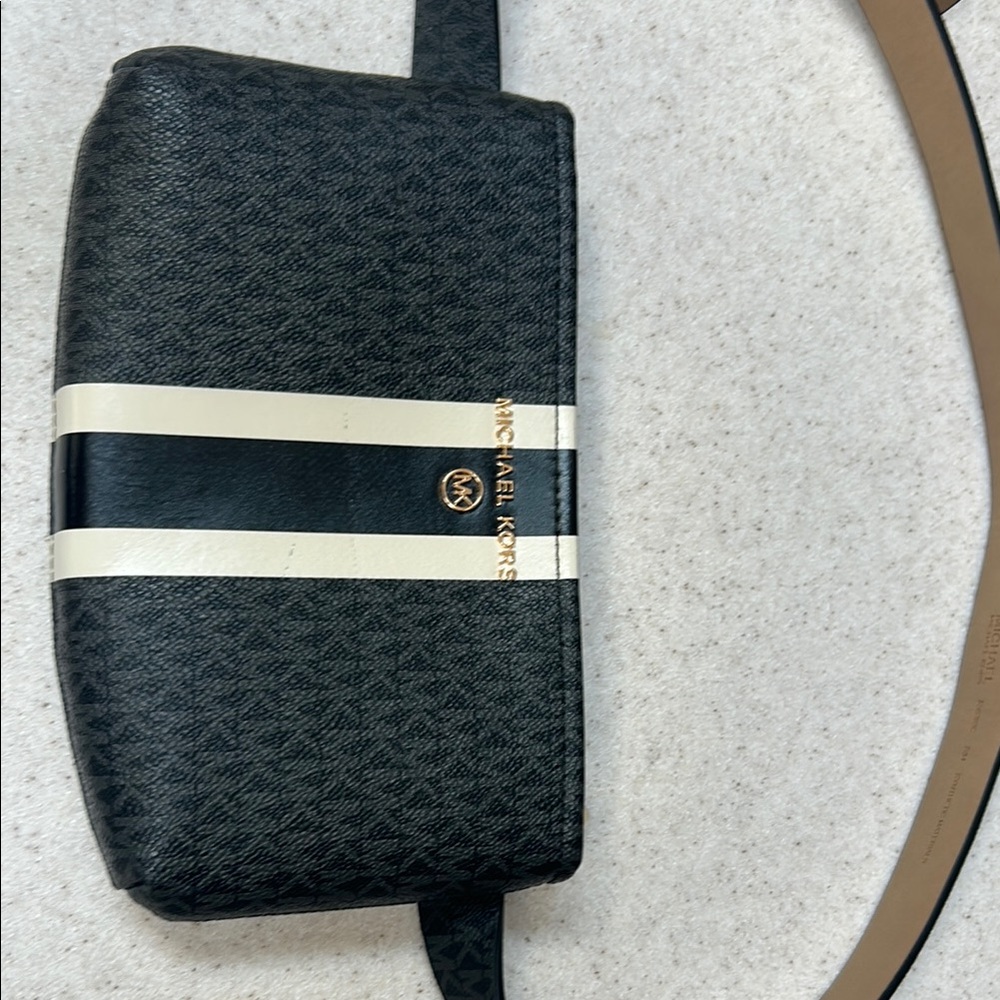 Michael Kors Black and Cream Women’s Belt Bag